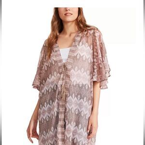 STEVE MADDEN Printed Short Sleeve Kimono, swim top, cover-up, women top